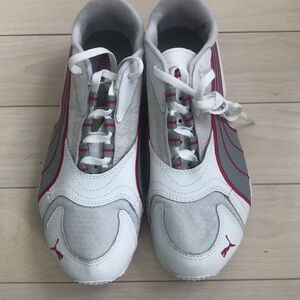 Puma Women's Lace Up Low Top Athletic Sneaker Shoes White Red Running Size 7